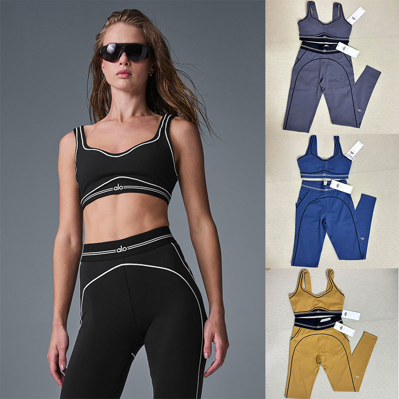 a-l-o Yoga Set premium women's sports bra and leggings for yoga and pilates workouts