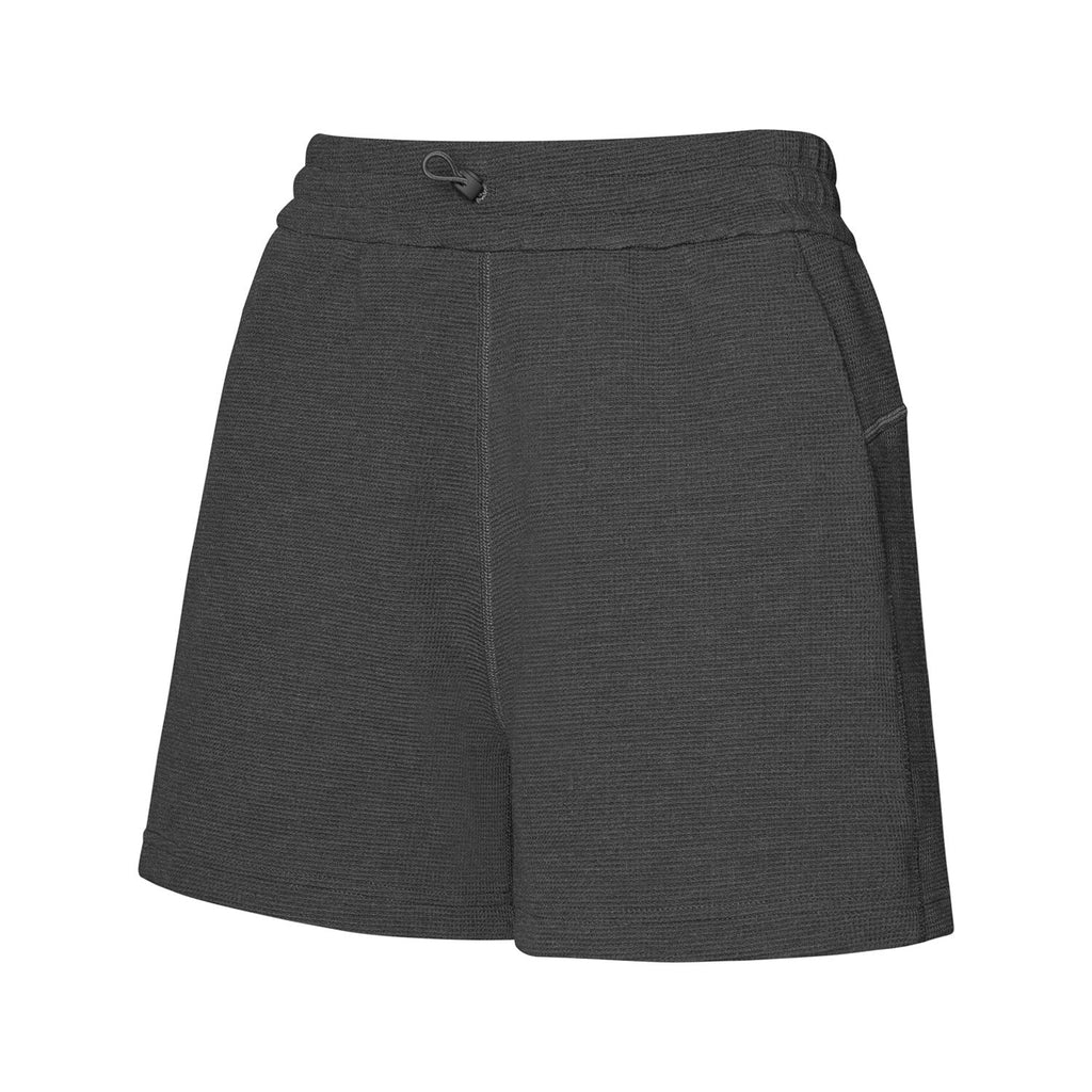 VARIANT_IMAGE::Dark Charcoal | Women's waffle-knit loose yoga shorts