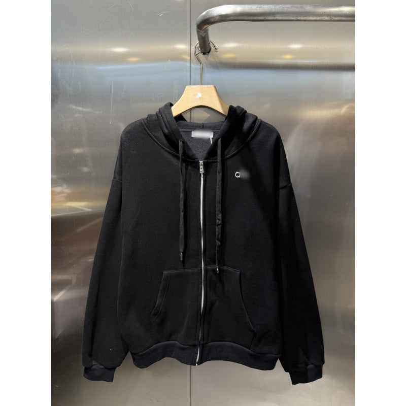 A-L-O Oversized Heavyweight Zip Hoodie Terry Fleece Streetwear Jacket