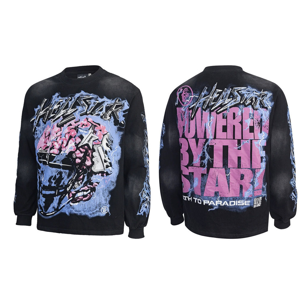 Vintage streetwear graphic long-sleeve T-shirt detail