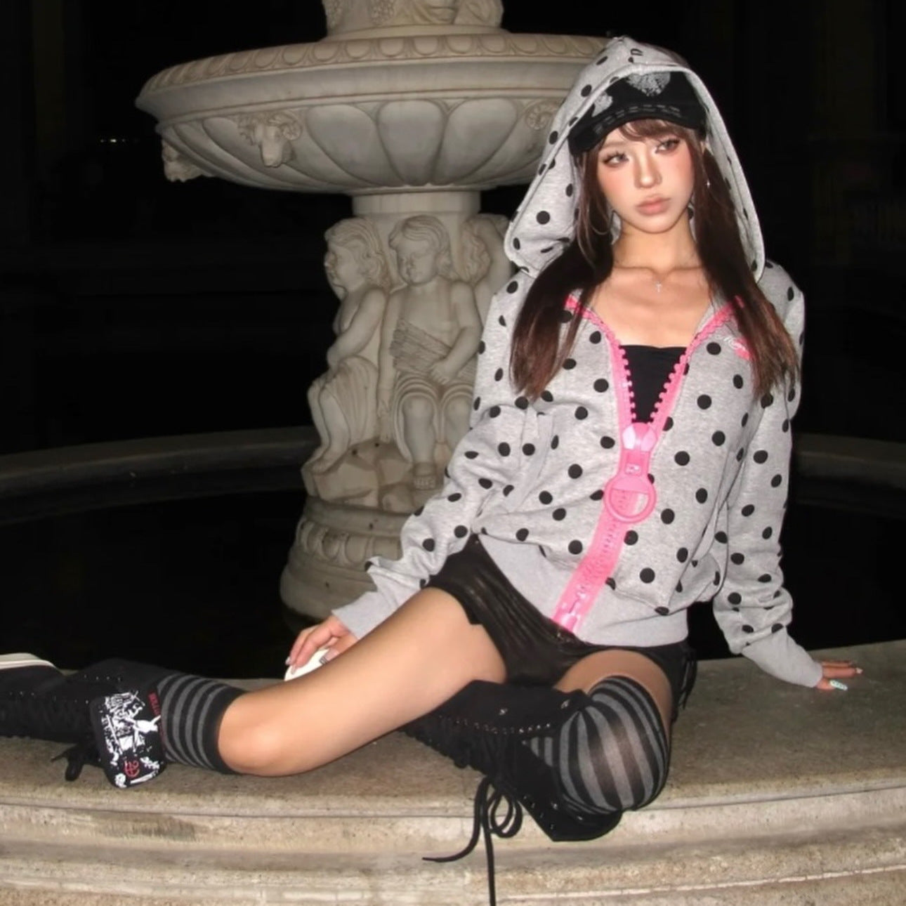 GMabcd oversized full zip hoodie streetwear