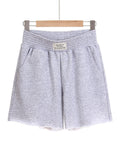VARIANT_IMAGE::277 Light Gray | Women's high-waist wide-leg cotton shorts image 1