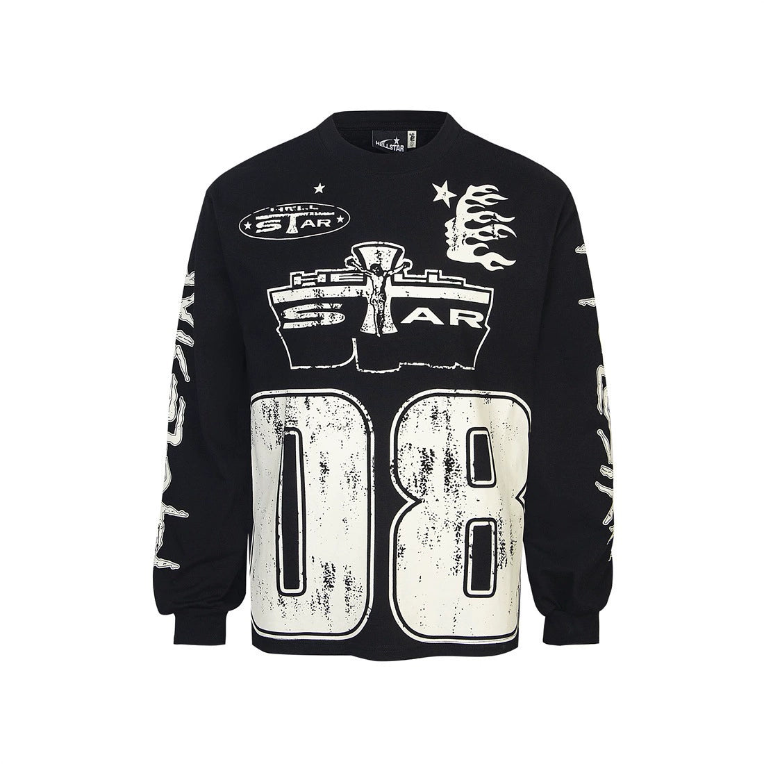 Variant image – 02 Black graphic long-sleeve T-shirt
