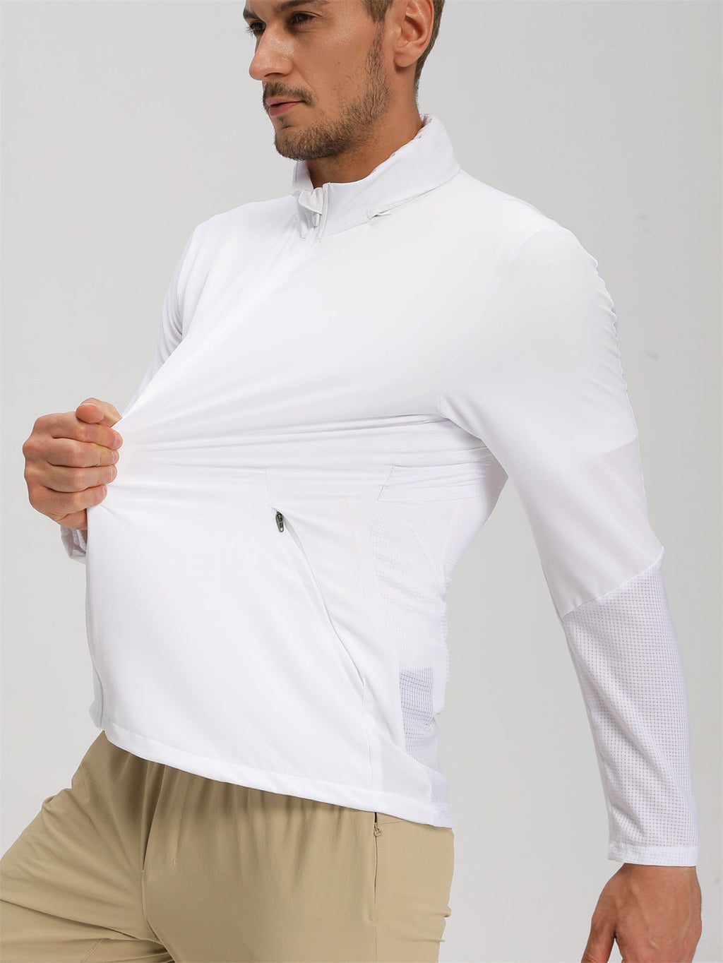 Men's lightweight quick-dry hooded jacket detail 1