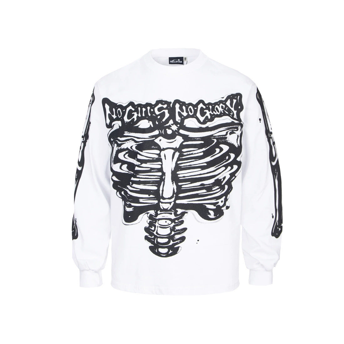 Crew-neck streetwear long-sleeve T-shirt artwork