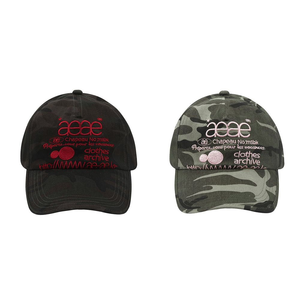 AEAE embroidered camouflage baseball cap detail 5