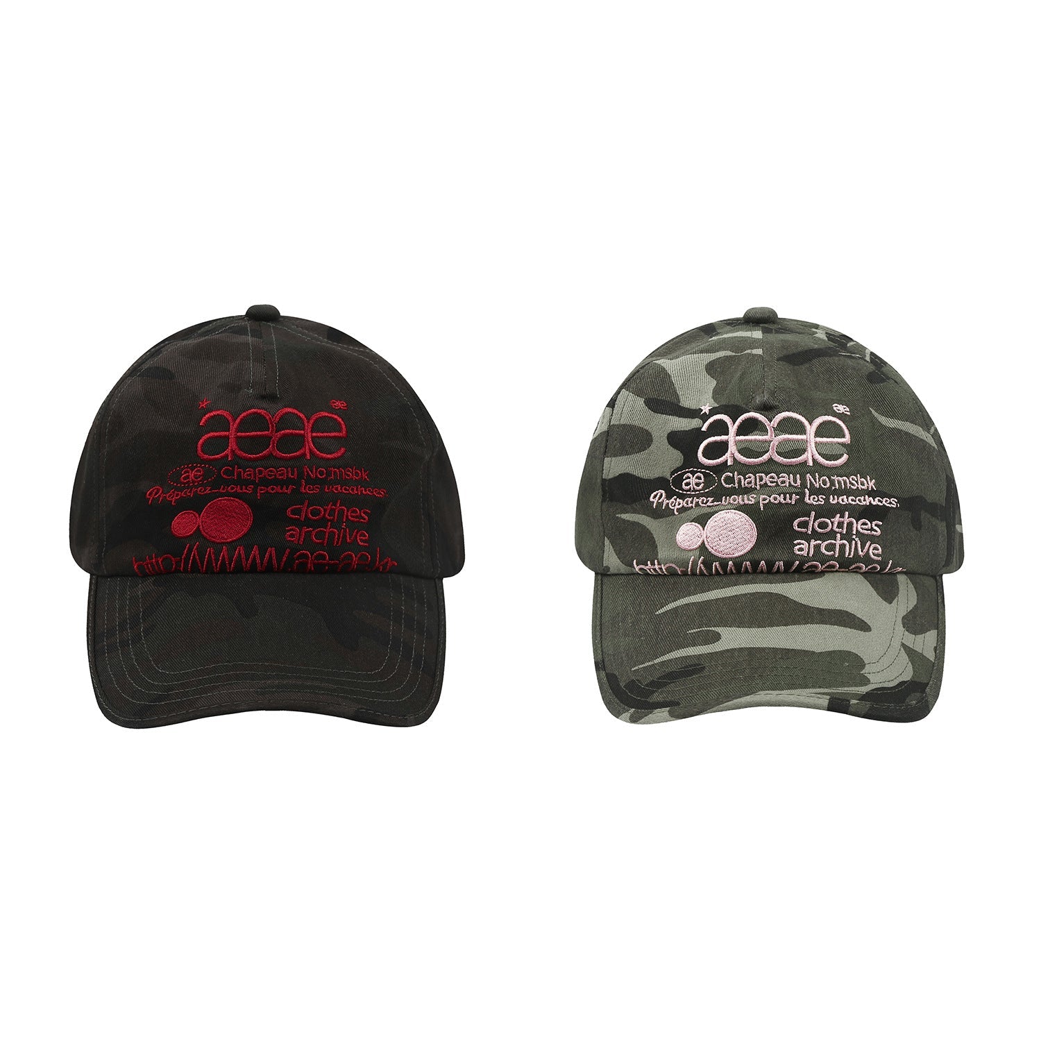 AEAE embroidered camouflage baseball cap detail 5