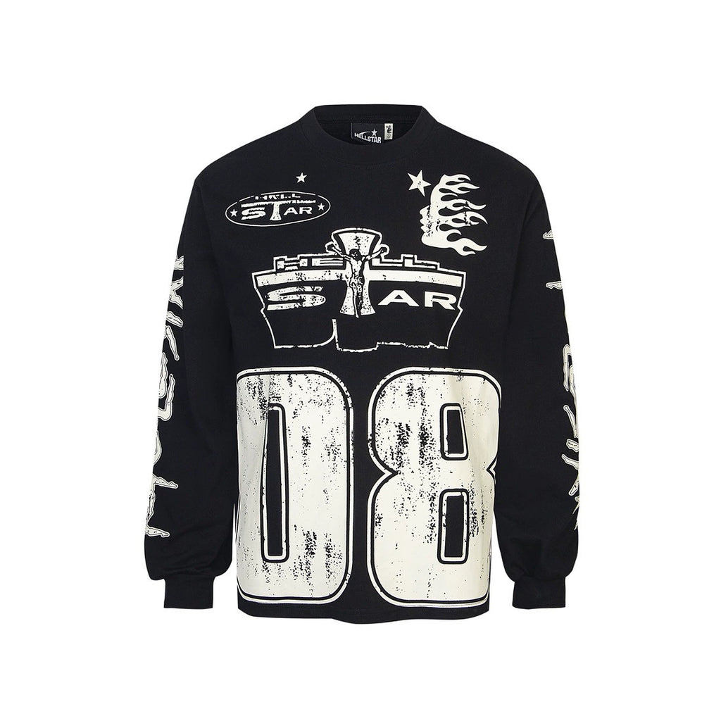Relaxed unisex graphic long-sleeve T-shirt styling