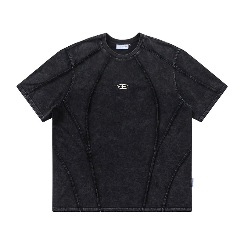 Men's heavyweight washed patchwork T-shirt image 1