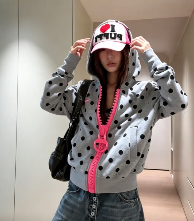GMabcd zip hoodie detail