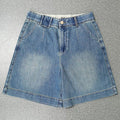 VARIANT_IMAGE::Blue | Women's washed denim Bermuda shorts