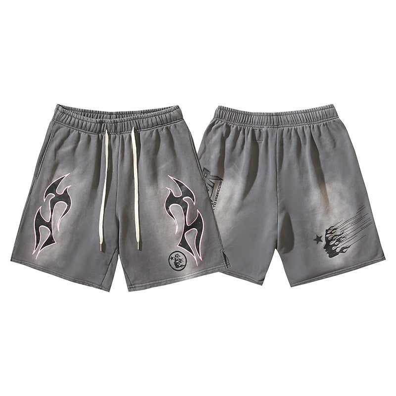 Washed Vintage Casual Shorts 2026 Summer New European and American Trendy Brand Five-Point Shorts