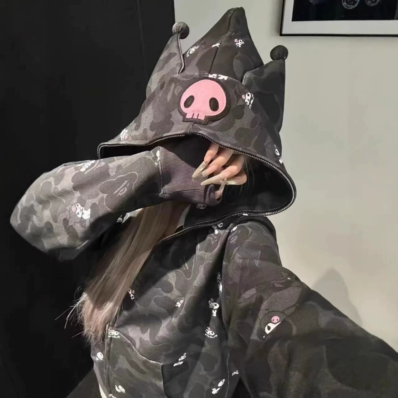 Kuromi hello kitty oversized hoodie g1