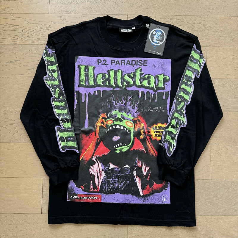 2025 Summer New American Fashion Brand Male and Female Couples Wear plus Size Loose Pullover Long Sleeve T-shirt Teenagers