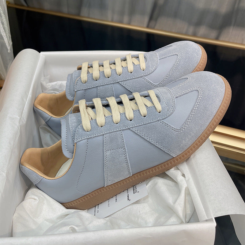 GMabcd mm6 Dexun Shoes for Women 2026 New Model Top Layer Cowhide Raw Rubber Sole Comfortable Casual Sneakers for Men and Women