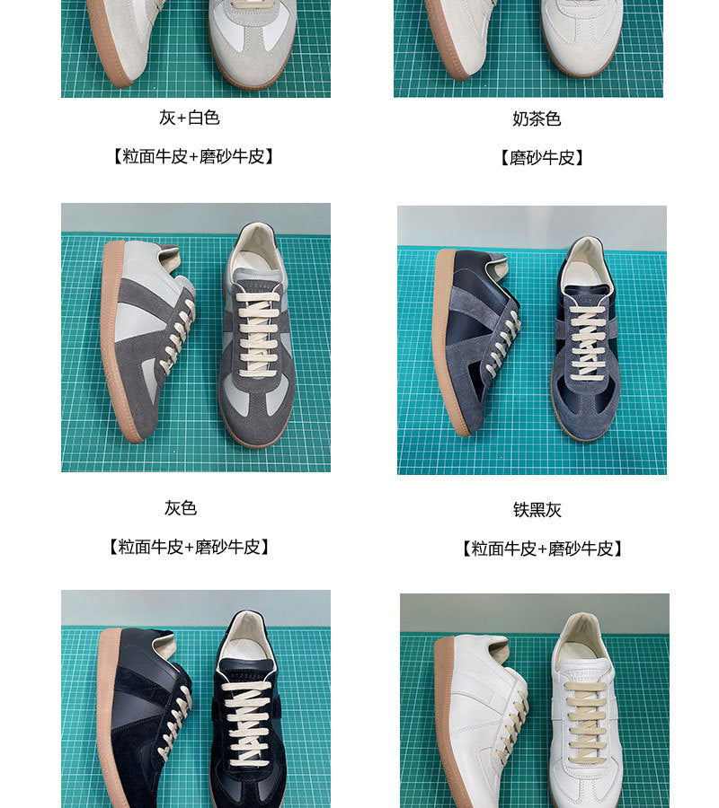 GMabcd mm6 Dexun Shoes for Women 2026 New Model Top Layer Cowhide Raw Rubber Sole Comfortable Casual Sneakers for Men and Women