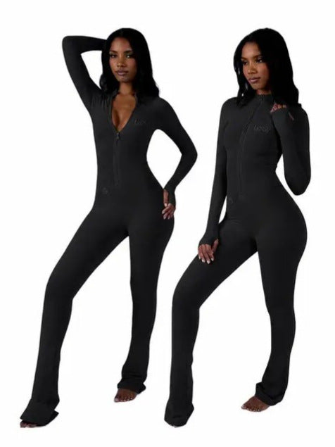 K26L3020 zip embroidery bodysuit jumpsuit g5