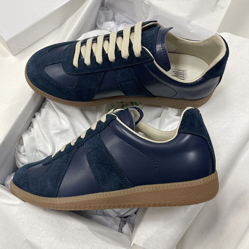 GMabcd mm6 Dexun Shoes for Women 2026 New Model Top Layer Cowhide Raw Rubber Sole Comfortable Casual Sneakers for Men and Women