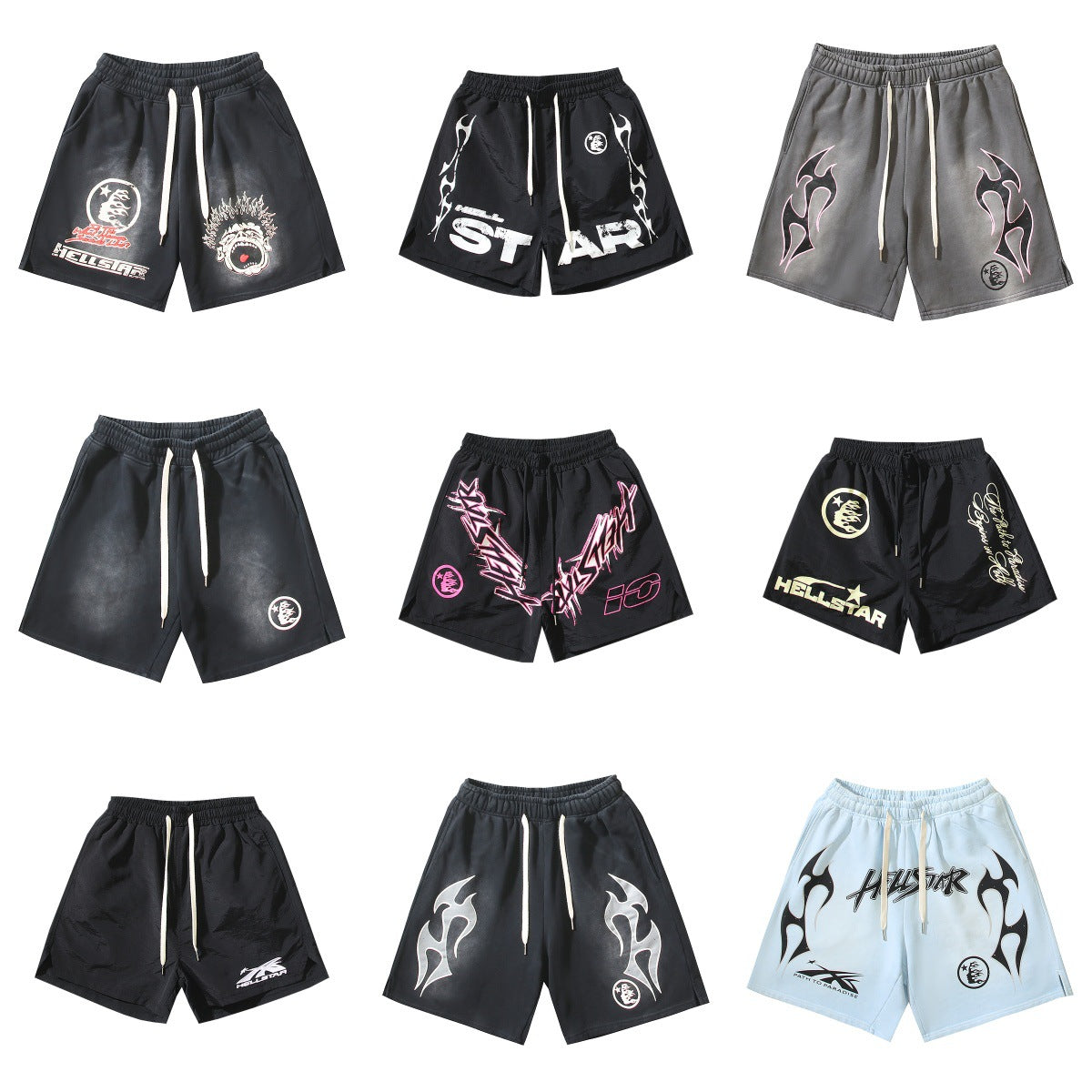Washed Vintage Casual Shorts mid-thigh length made from soft pre-washed cotton with vintage distressed details