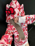 Kuromi hello kitty oversized hoodie pink