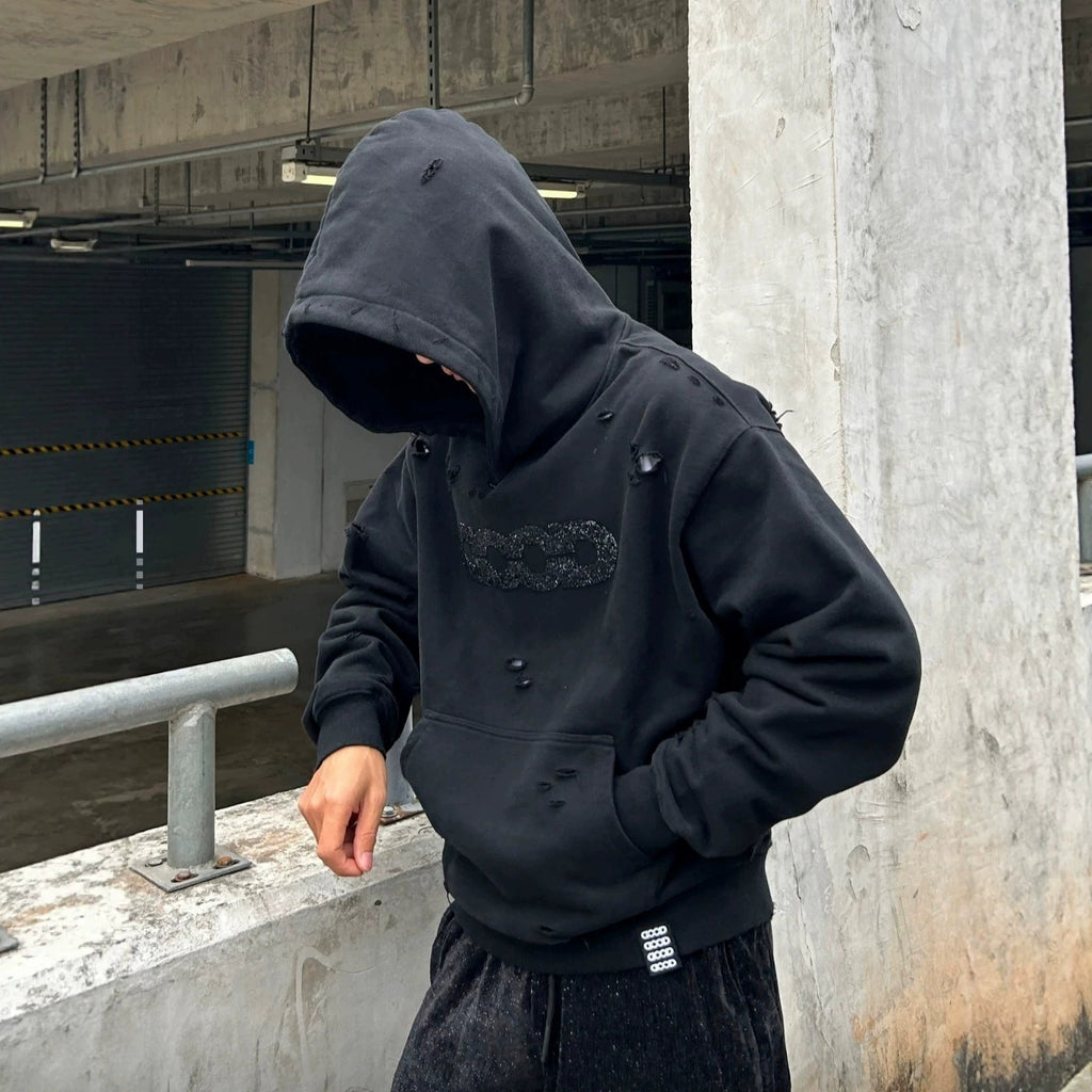 GOODBRAND diamond ripped hoodie unisex g2