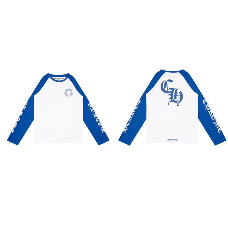Ch Heart High-Quality Double Yarn Pure Cotton Unisex Printed Long Sleeve T-Shirt