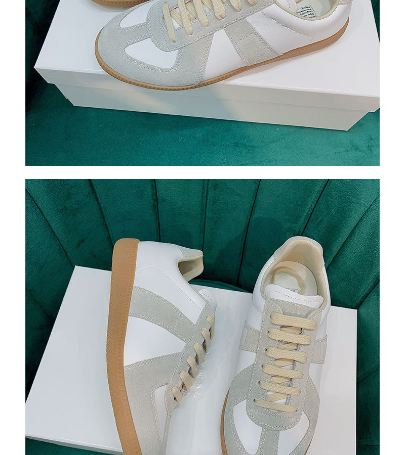 GMabcd mm6 Dexun Shoes for Women 2026 New Model Top Layer Cowhide Raw Rubber Sole Comfortable Casual Sneakers for Men and Women