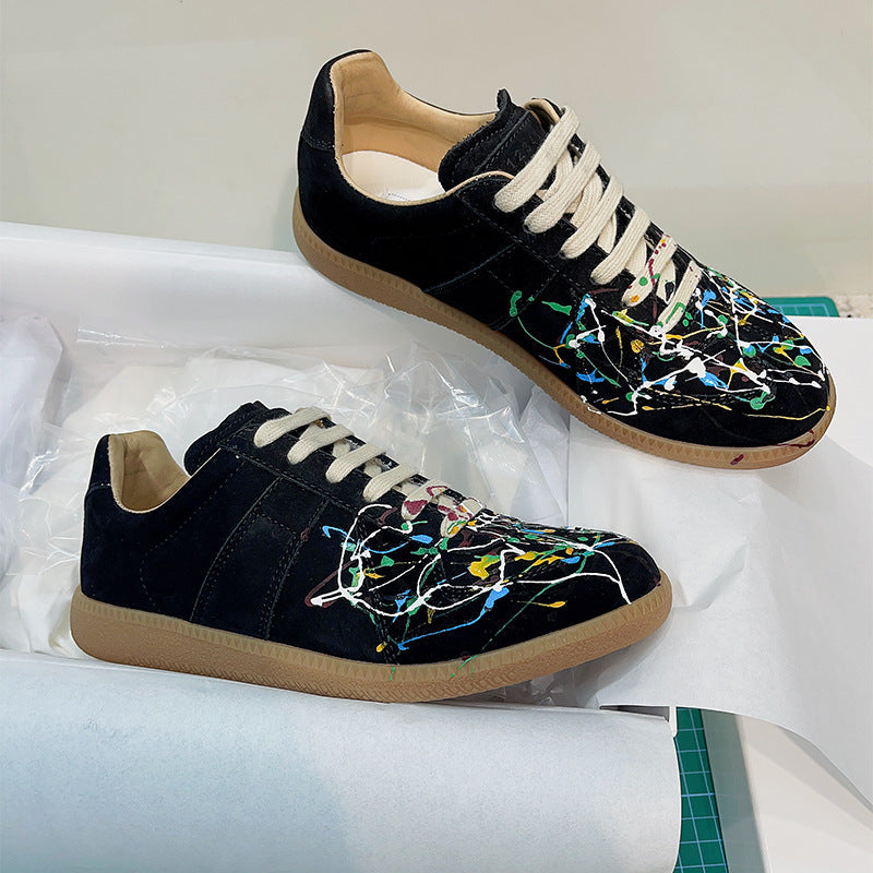 GMabcd mm6 Dexun Shoes for Women 2026 New Model Top Layer Cowhide Raw Rubber Sole Comfortable Casual Sneakers for Men and Women